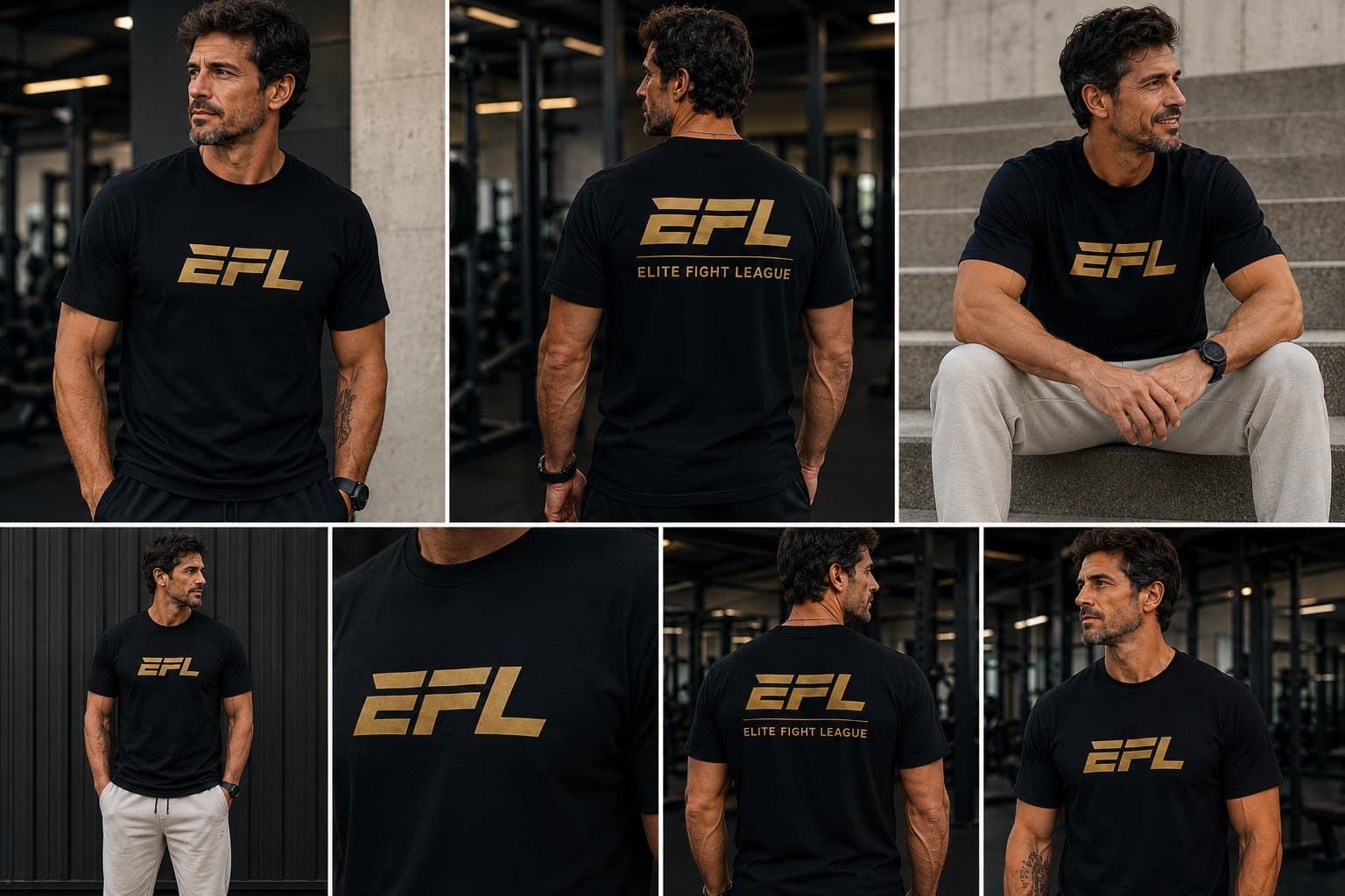 Camiseta EFL — Negro/Dorado