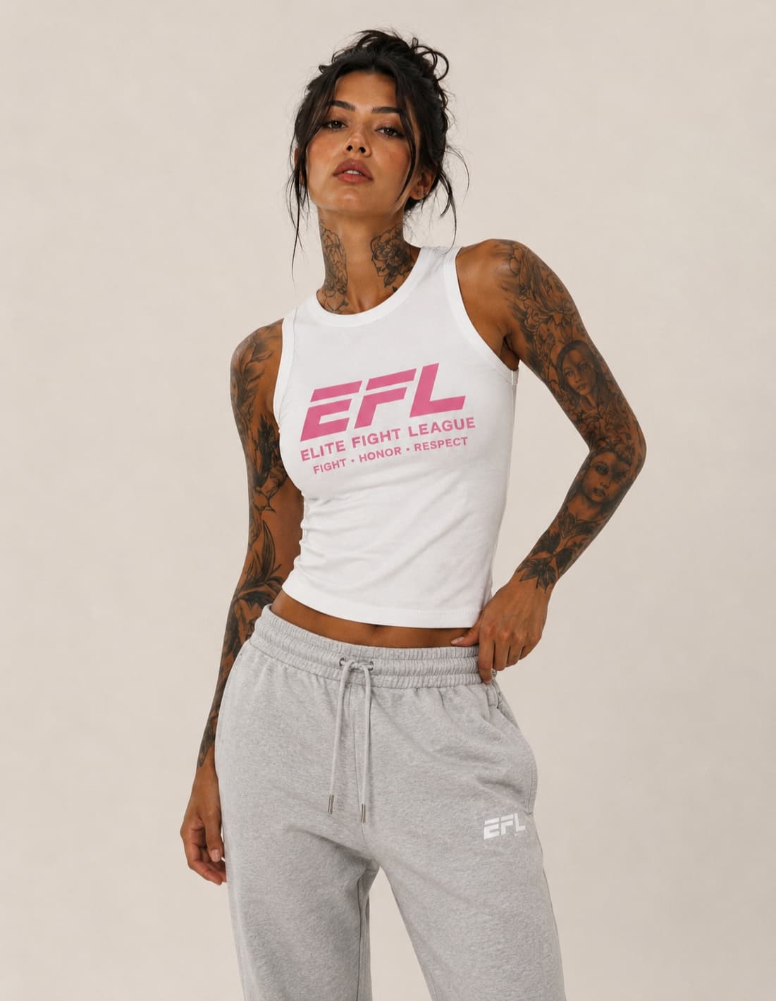 Camiseta EFL — Blanco/Rosa (Mujer)