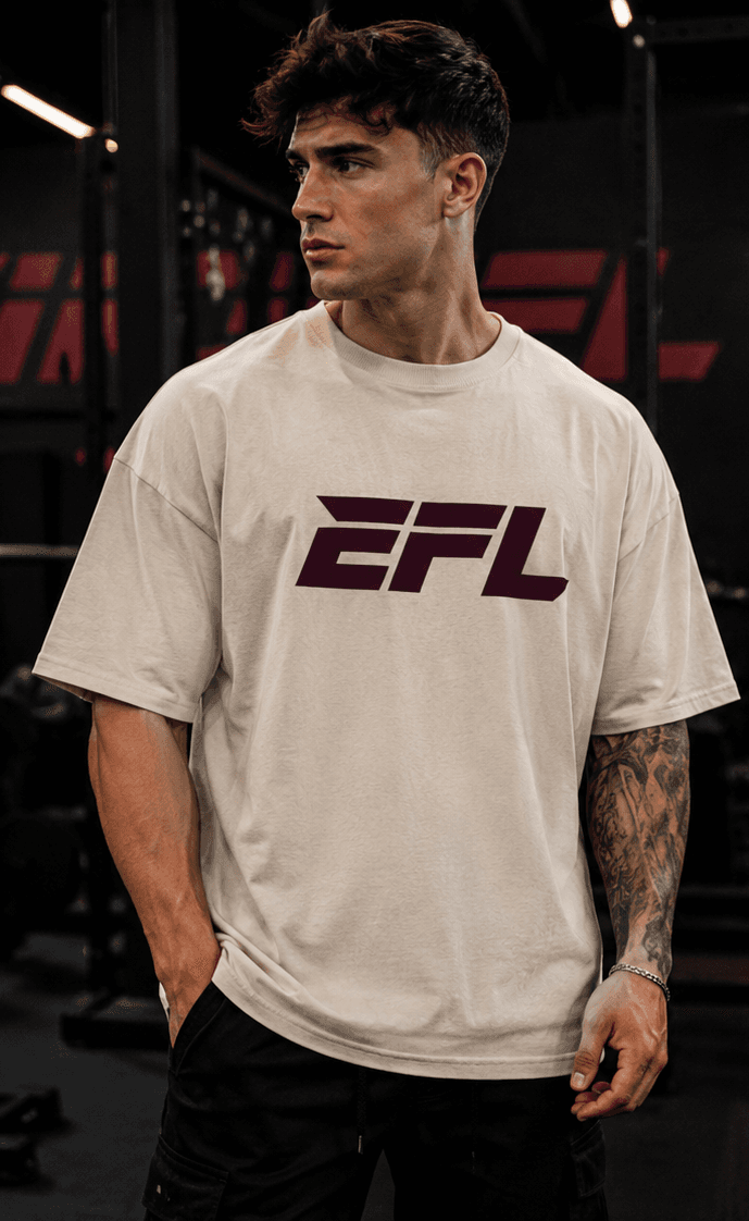 CAMISETA OVER FLOCK EFL - BLANCO VINTAGE
